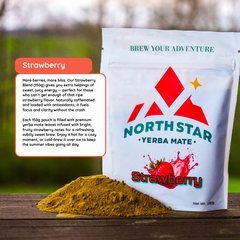 North Star Yerba Mate Strawberry – Natural Berry Infused Energy Drink (100g)