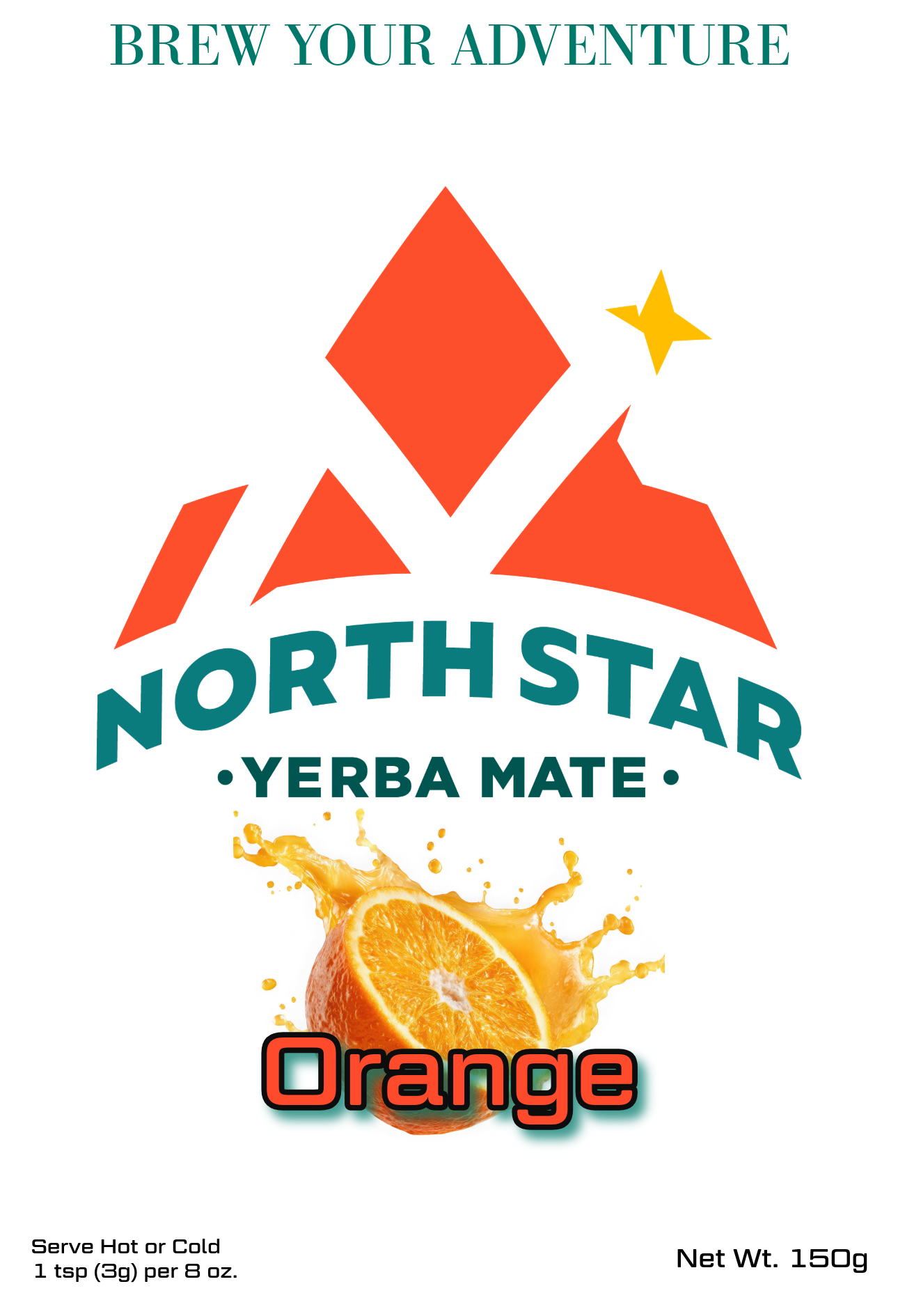 North Star Yerba Mate - Orange (150g)