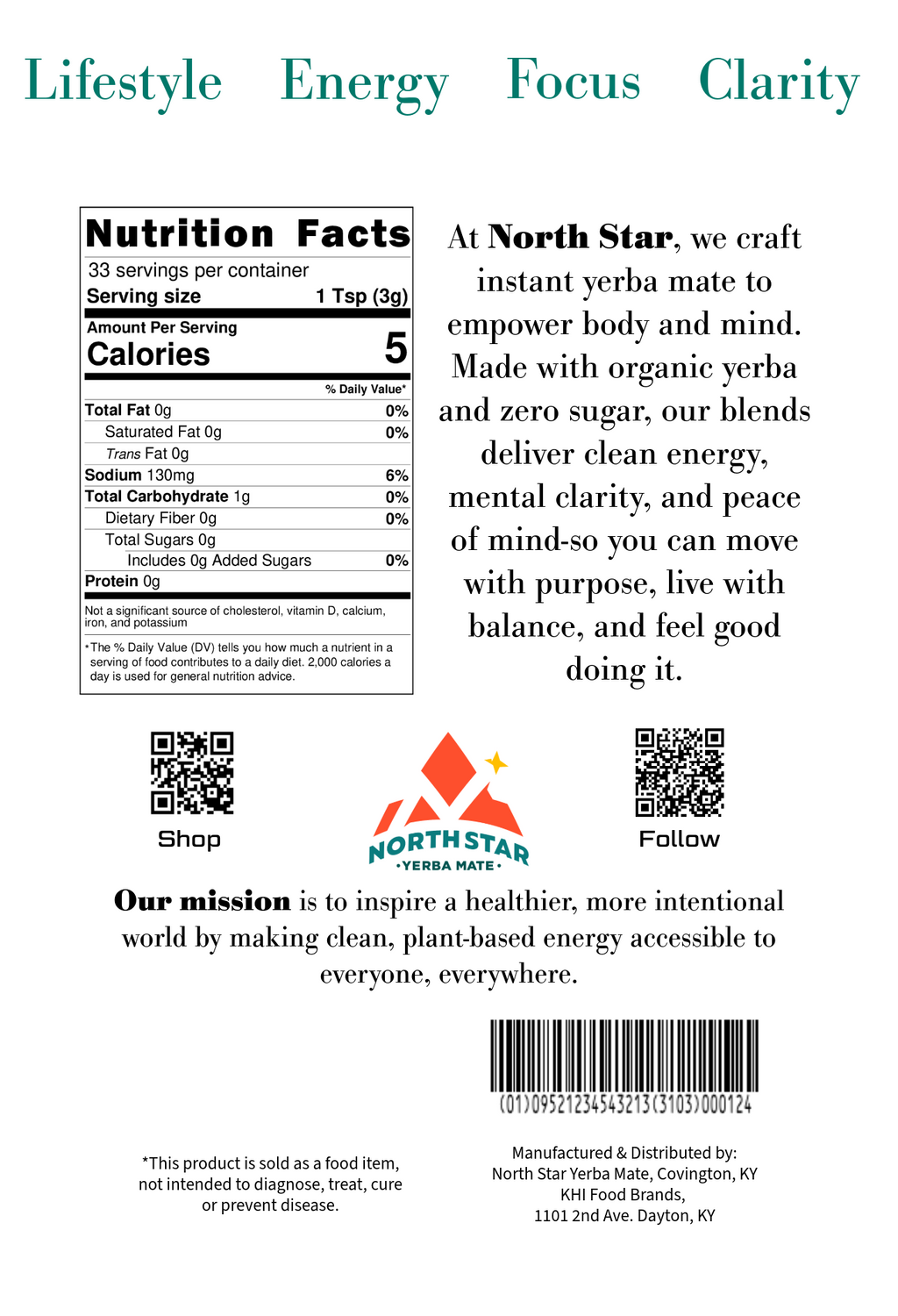 North Star Yerba Mate – Lemonade (150g)