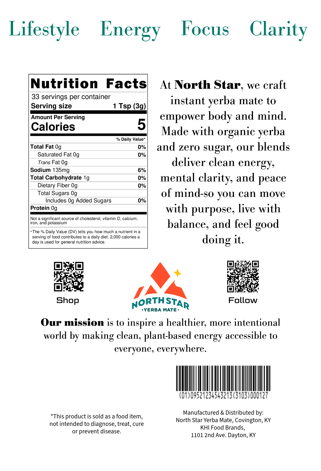 North Star Yerba Mate - Orange (100g)