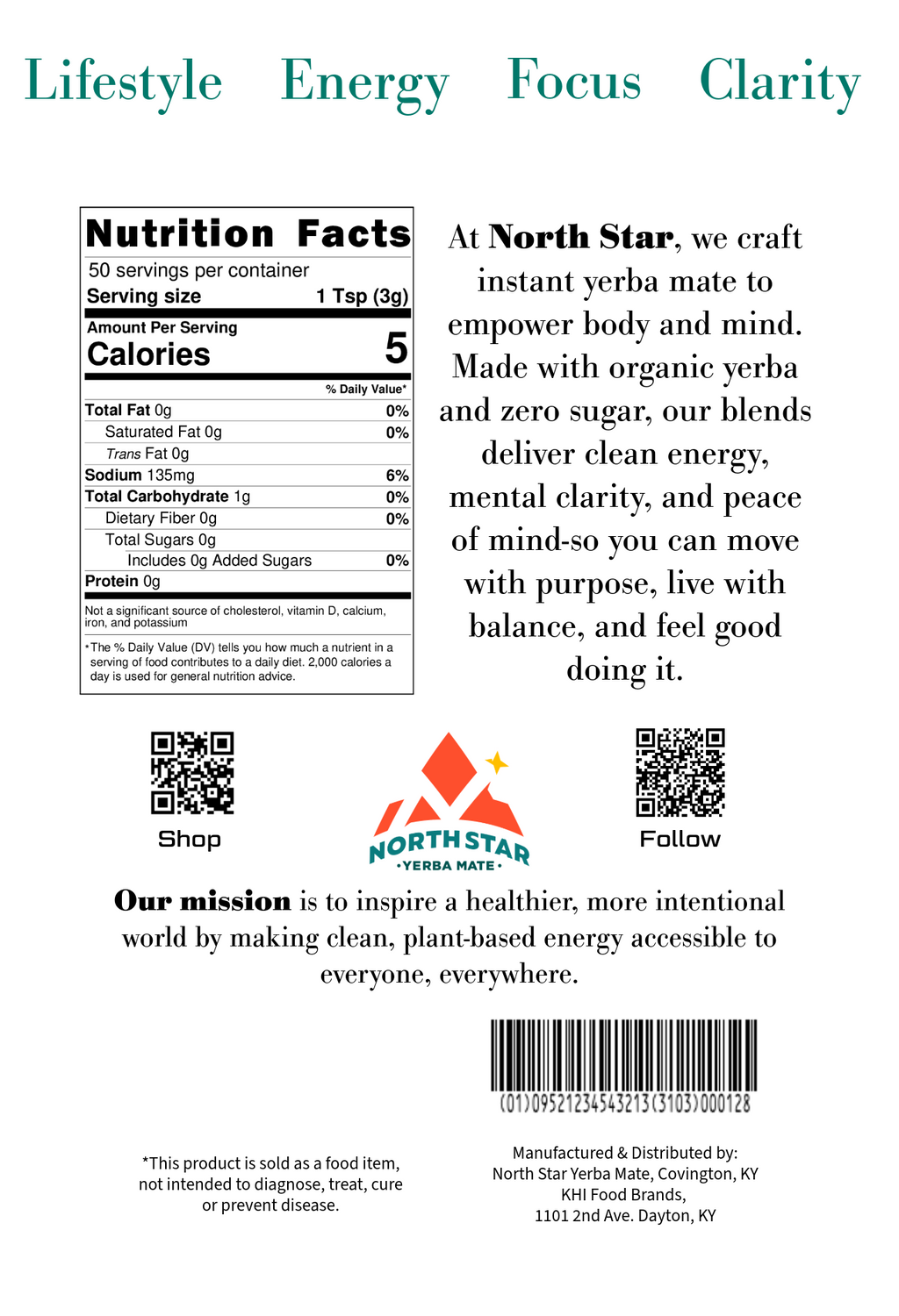 North Star Yerba Mate - Orange (150g)