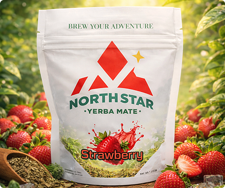 North Star Yerba Mate Strawberry – Natural Berry Infused Energy Drink (100g)