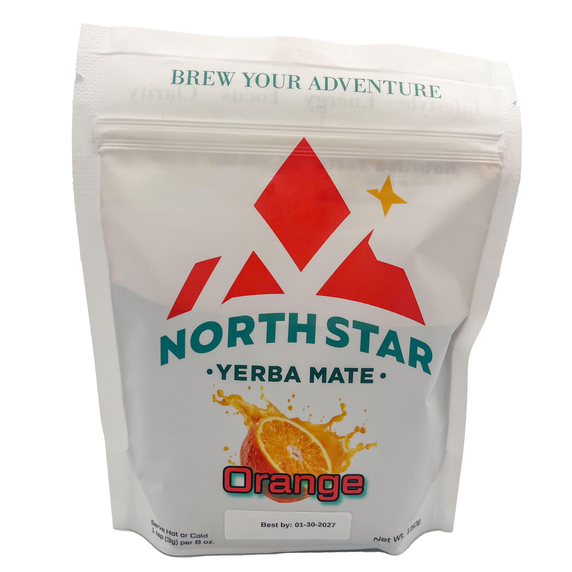 North Star Yerba Mate Orange Flavor – Premium Herbal Energy Drink (150g)