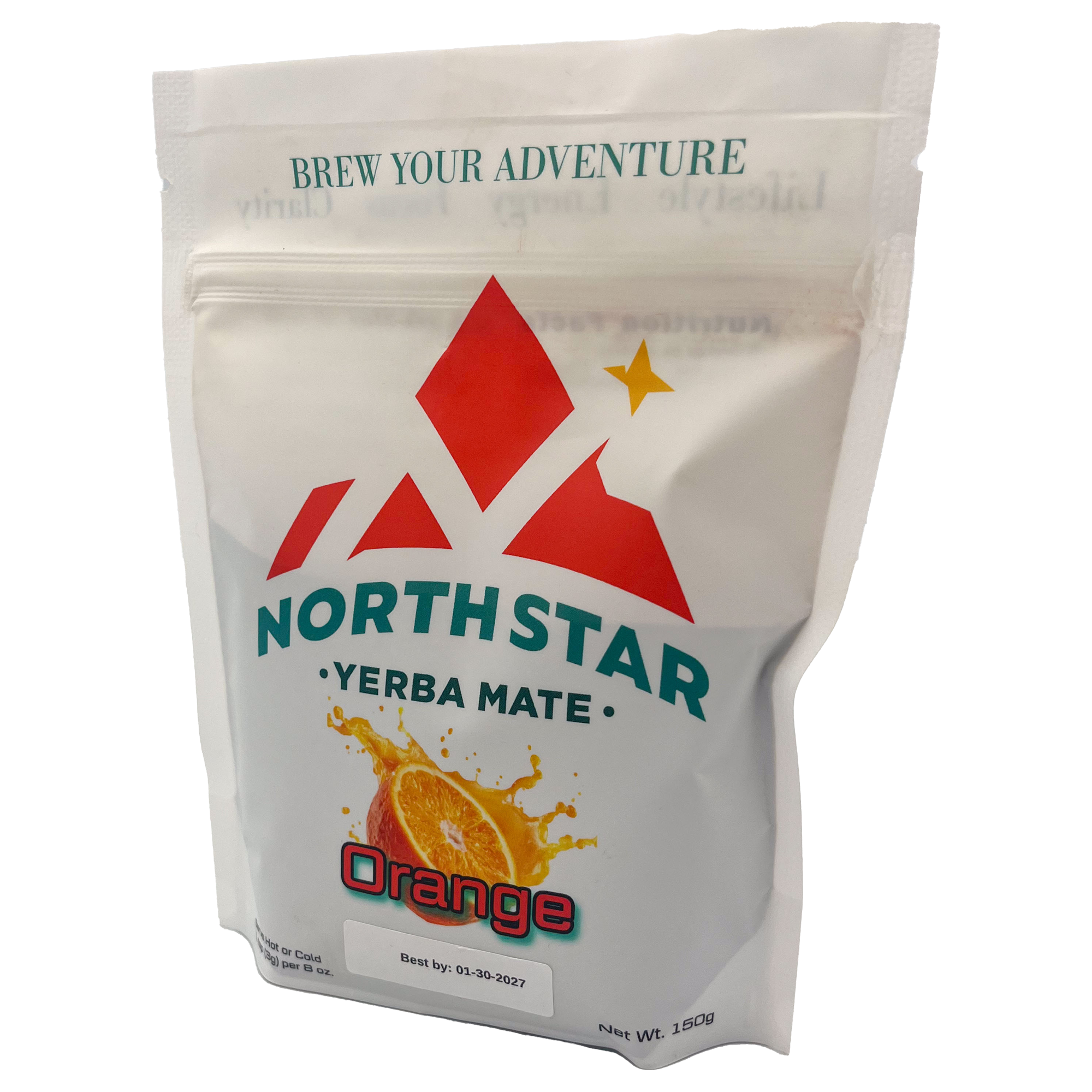 North Star Yerba Mate Orange Flavor – Premium Herbal Energy Drink (150g)
