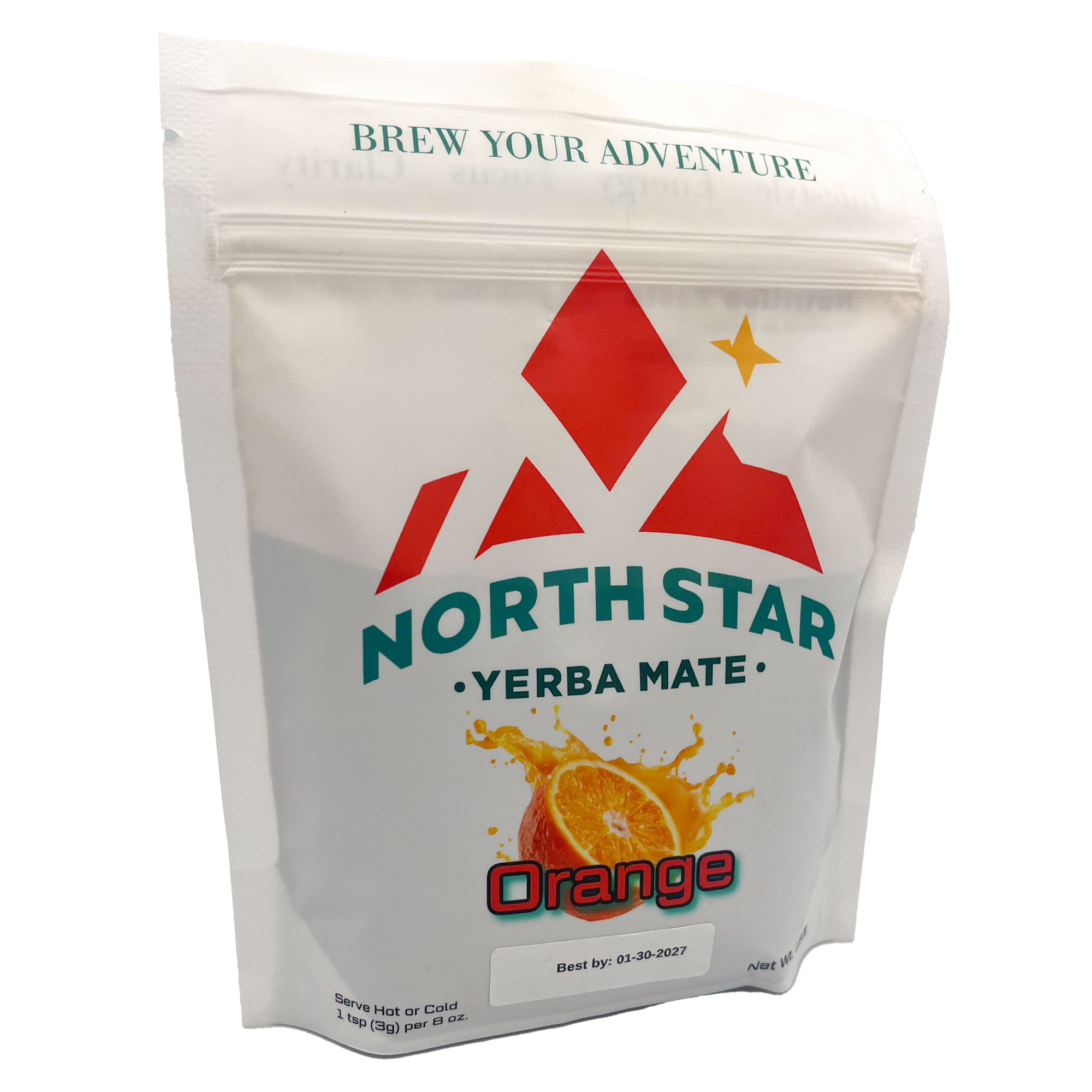 North Star Yerba Mate Orange Flavor – Premium Herbal Energy Drink (150g)